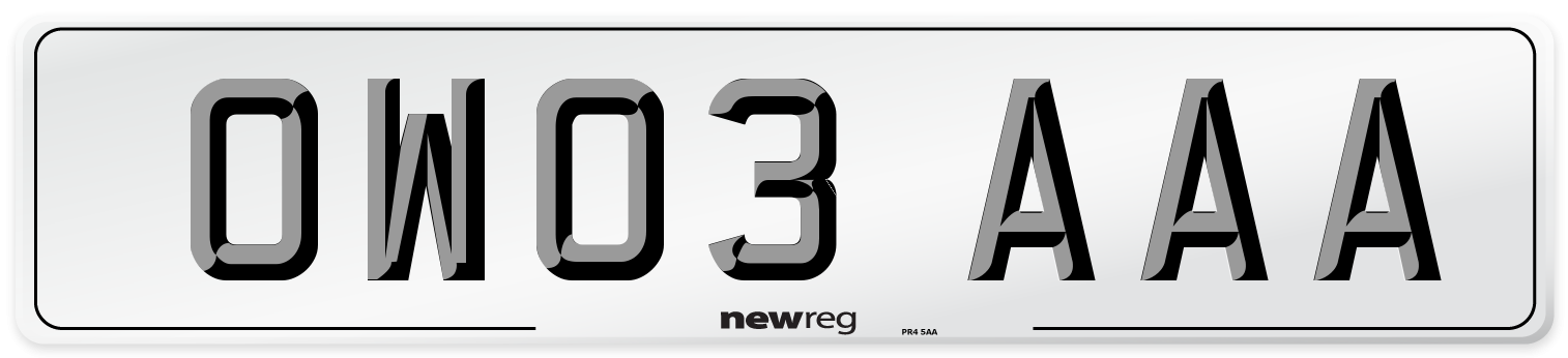 OW03 AAA Number Plate from New Reg